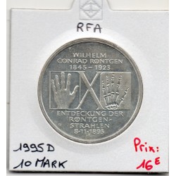 Allemagne RFA 10 deutche mark 1995 D, Sup KM 187 pièce de monnaie