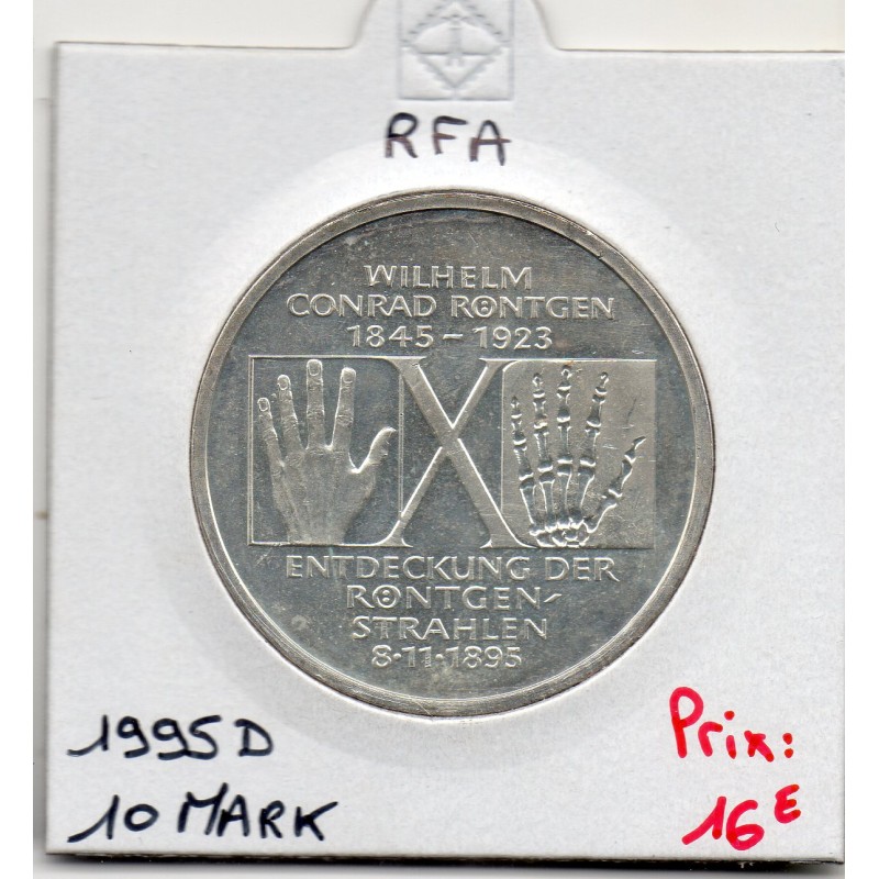 Allemagne RFA 10 deutche mark 1995 D, Sup KM 187 pièce de monnaie