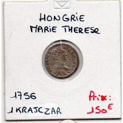 Hongrie Marie Therese 1 Krajczar 1756 Kremnica Spl, KM 363 pièce de monnaie