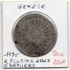 Suisse Canton Genève 6 florins 4 sols et 6 denier 1795 TTB+, KM 110 pièce de monnaie