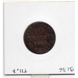 Suisse Canton Genève 10 centimes 1844 TB, KM 128 pièce de monnaie