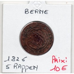 Suisse Canton Berne 5 rappen 1826 TTB, KM 193 pièce de monnaie