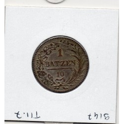 Suisse Canton Fribourg 1 Batzen 10 rappen 1811 Sup, KM 75 pièce de monnaie