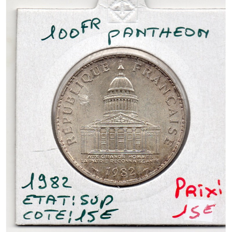 100 francs Panthéon 1982 Sup, France pièce de monnaie