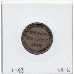 Réunion, 50 centimes 1896 TTB, Lec 41 pièce de monnaie