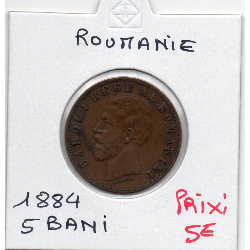 Roumanie 5 bani 1884 TTB, KM 19 pièce de monnaie