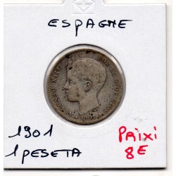 Espagne 1 peseta 1901 TB, KM 706 pièce de monnaie