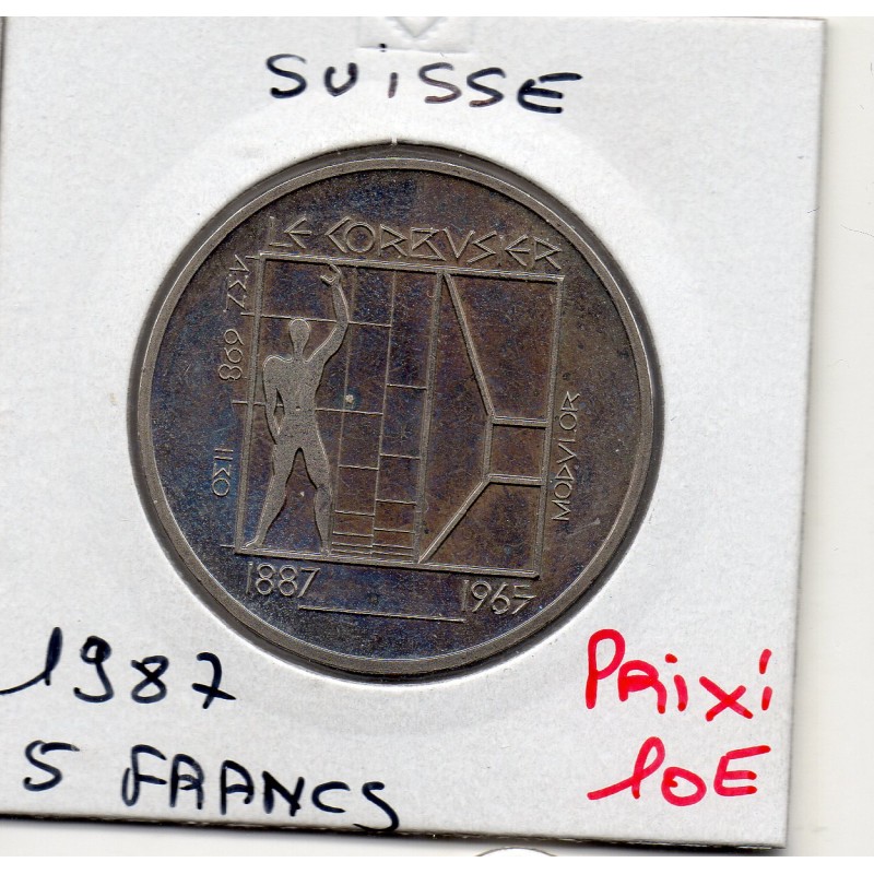 Suisse 5 francs 1987 Spl, KM 66 pièce de monnaie