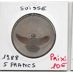 Suisse 5 francs 1988 Sup, KM 67 pièce de monnaie