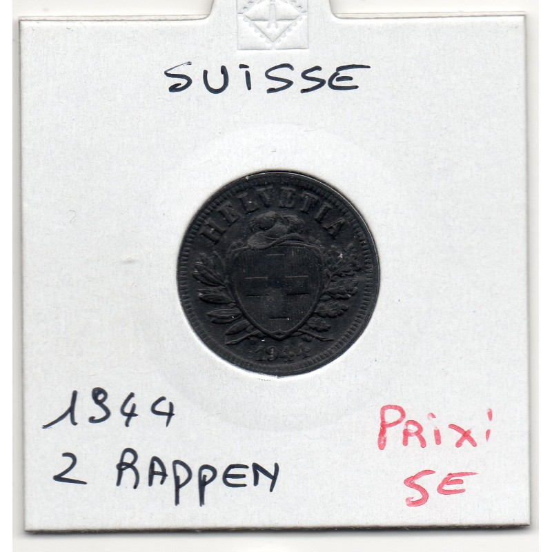 Suisse 2 rappen 1944 Sup, KM 4.2b pièce de monnaie