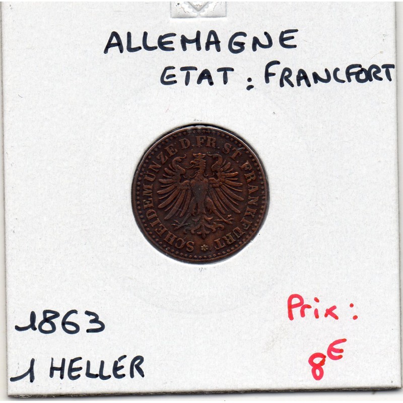 Francfort 1 Heller 1863 TTB KM 356 pièce de monnaie