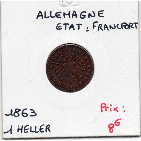 Francfort 1 Heller 1863 TTB KM 356 pièce de monnaie