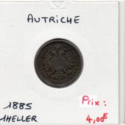 Autriche 1 Heller 1885 TTB, KM 2187 pièce de monnaie