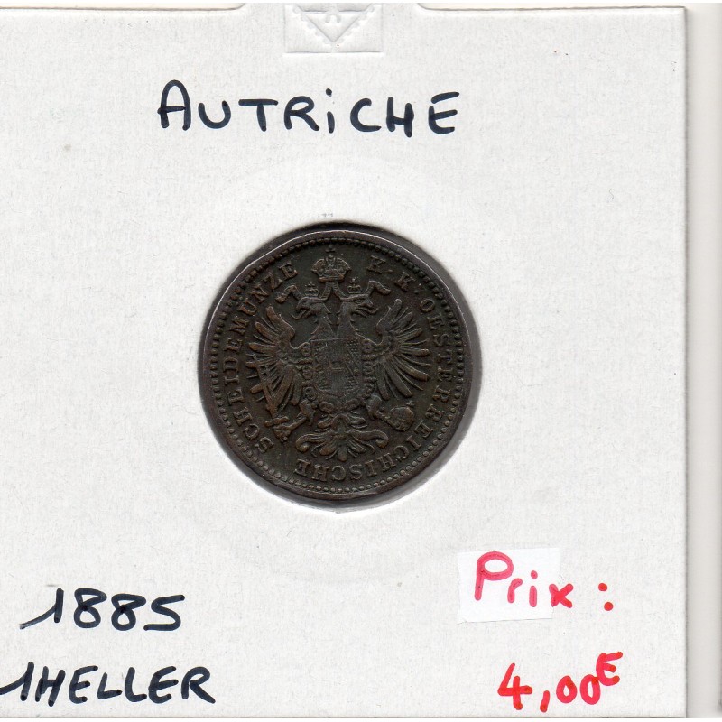 Autriche 1 Heller 1885 TTB, KM 2187 pièce de monnaie