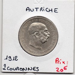 Autriche 2 Couronnes 1912 Sup+, KM 2821 pièce de monnaie