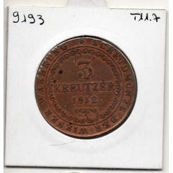 Autriche 3 kreuzer 1812 B Kremnica TB, KM 2116 pièce de monnaie