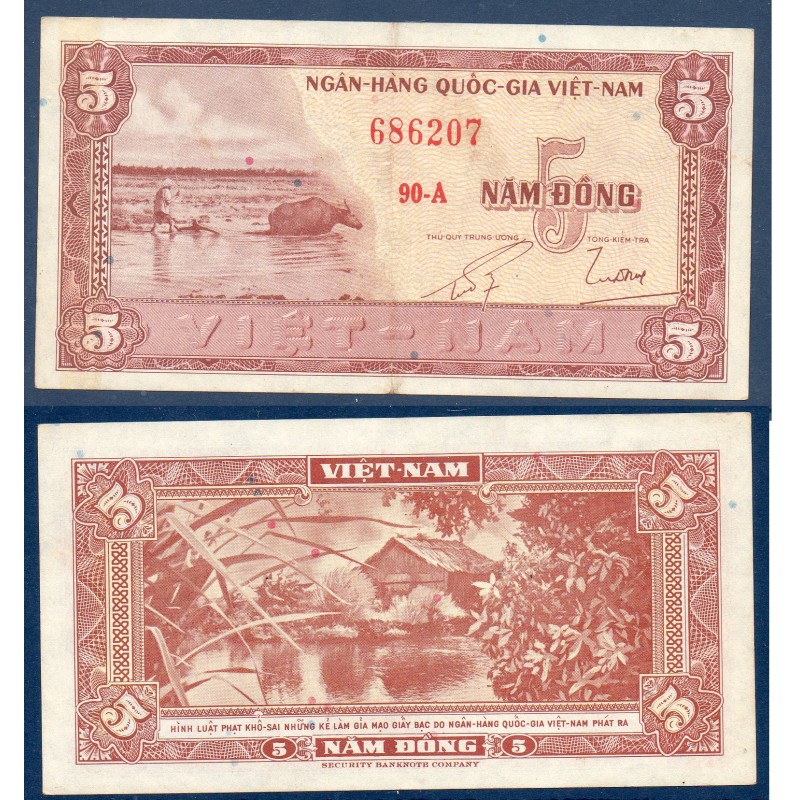 Viet-Nam Sud Pick N°13a, TTB Billet de banque de 5 dong 1955