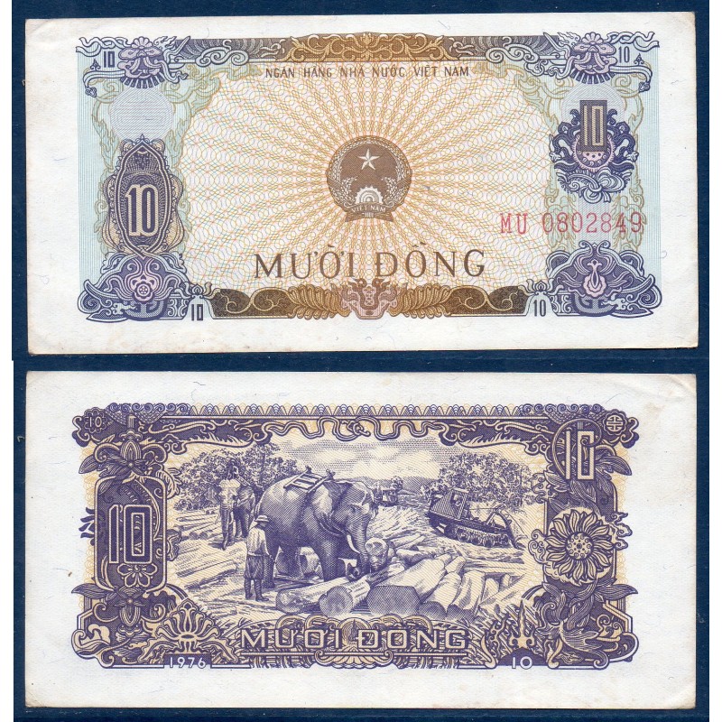 Viet-Nam Nord Pick N°82a, TTB Billet de banque de 10 dong 1976