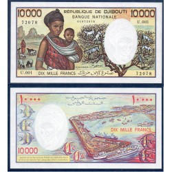 Djibouti P.39b, Neuf, Billet de 10000 Francs 1999 port