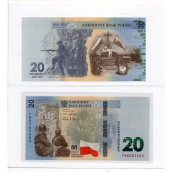 Pologne Pick N°198, Neuf Billet de banque de 20 Zlotych 2024