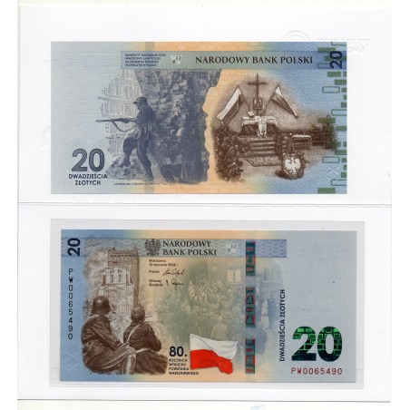 Pologne Pick N°198, Neuf Billet de banque de 20 Zlotych 2024