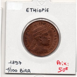 Ethiopie 1/100 Birr 1897 Sup+, KM 9 pièce de monnaie