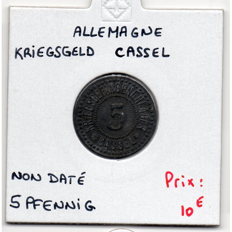 Kriegsgeld Cassel 5 pfennig Non daté, TTB pièce de monnaie