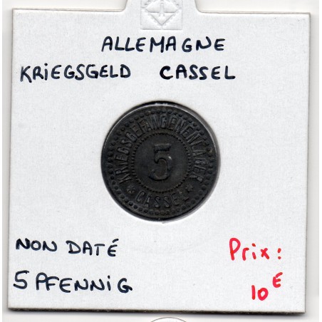 Kriegsgeld Cassel 5 pfennig Non daté, TTB pièce de monnaie