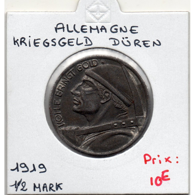 Kriegsgeld Düren 1/2 Mark 1919, Sup pièce de monnaie