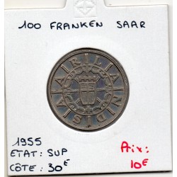 Sarre Saar, 100 franken 1955, Sup, Gad 4 pièce de monnaie