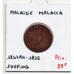 Malaisie Malacca 1 Keping 1247 AH - 1832, Sup, KM 8.1 pièce de monnaie