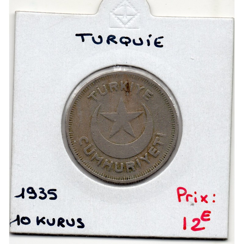 Turquie 10 Kurus 1935, TB, KM 863 pièce de monnaie