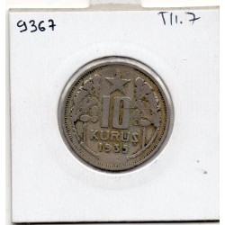 Turquie 10 Kurus 1935, TB, KM 863 pièce de monnaie