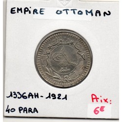 Empire Ottoman 40 para 1336 AH - 1922, Sup, KM 828 pièce de monnaie