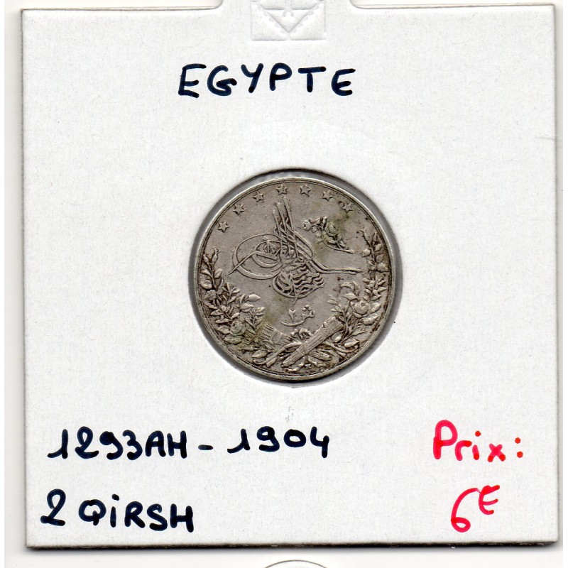 Egypte 2 qirsh 1293 AH an 30 - 1904, TTB, KM 293 pièce de monnaie