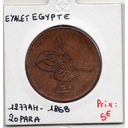 Egypte 20 para 1277 AH an 9 - 1868, TTB, KM 244 pièce de monnaie