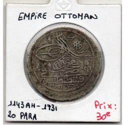 Empire Ottoman 20 para 1143 AH - 1731, TB, KM 206 pièce de monnaie