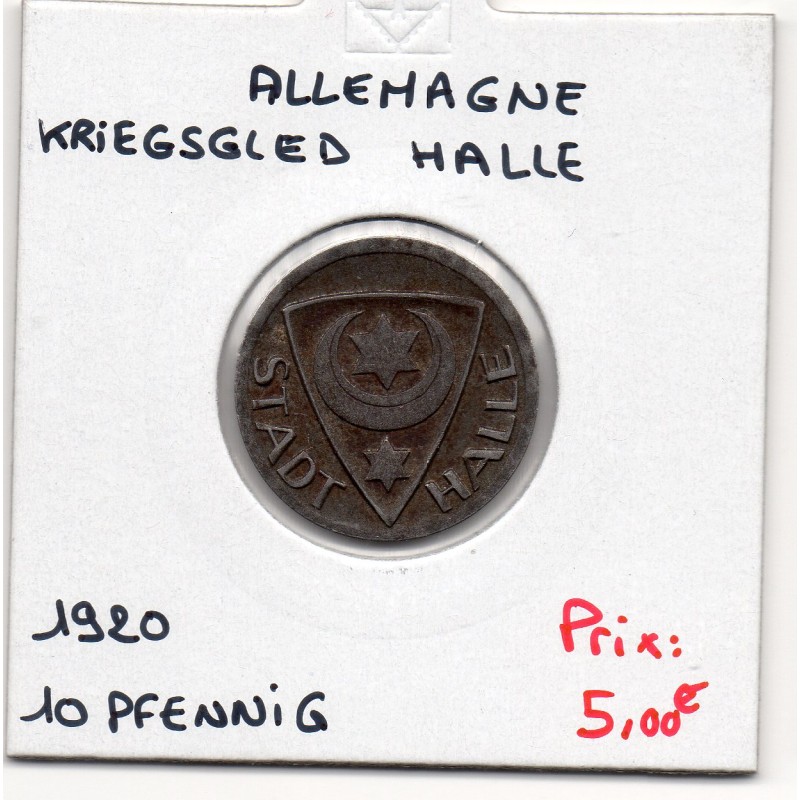 Kriegsgeld Halle 10 pfennig 1920, TTB pièce de monnaie