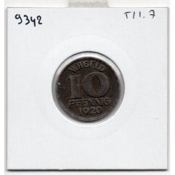 Kriegsgeld Halle 10 pfennig 1920, TTB pièce de monnaie