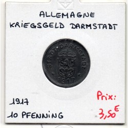 Kriegsgeld Darmstadt 10 pfennig 1917, Sup pièce de monnaie