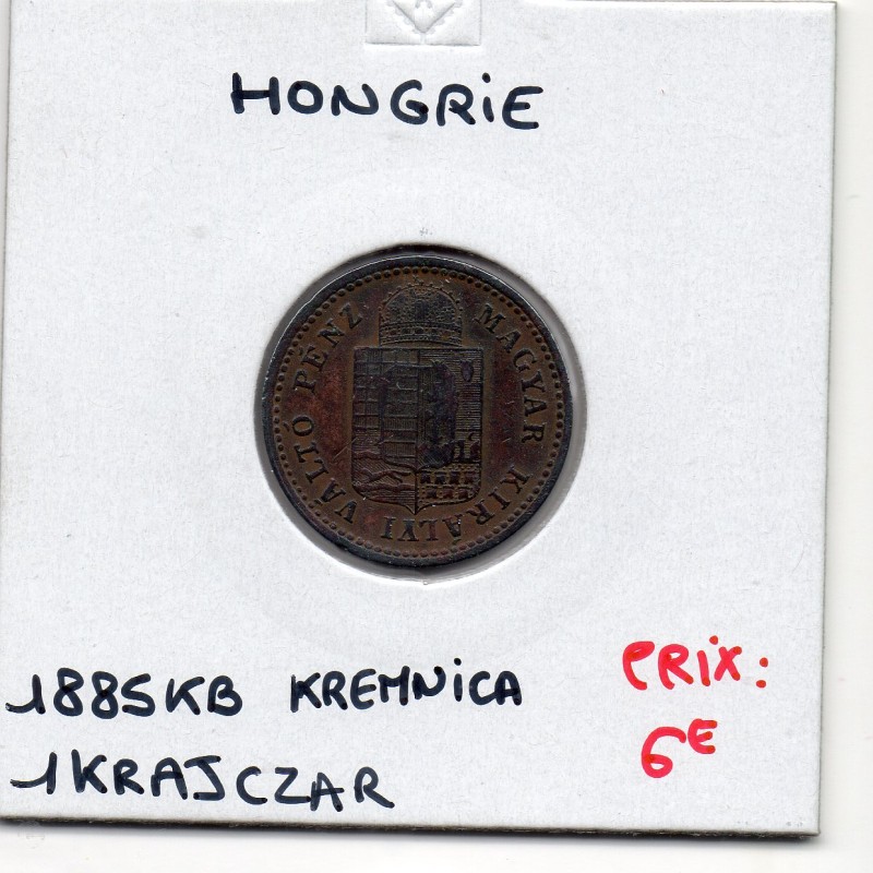 Hongrie 1 Krajczar 1885 KB, TTB, KM 458 pièce de monnaie