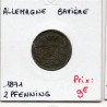 Bavière 2 pfenning 1871, TTB, KM 857 pièce de monnaie