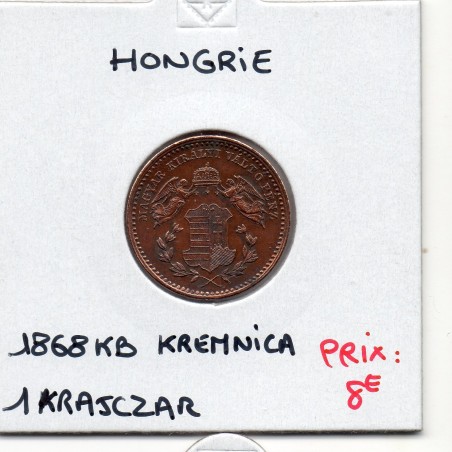 Hongrie 1 Krajczar 1868 KB, Sup, KM 441 pièce de monnaie