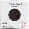 Grand-duché de Bade 1 kreuzer 1871, TTB, KM 252 pièce de monnaie