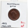 Grand-duché de Bade 1 kreuzer 1852, Sup+, KM 218 pièce de monnaie