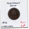 Grand-duché de Bade 1 kreuzer 1832, TTB, KM 197.2 pièce de monnaie