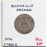 Aachen 3 mark 1754, TB, KM 50 pièce de monnaie