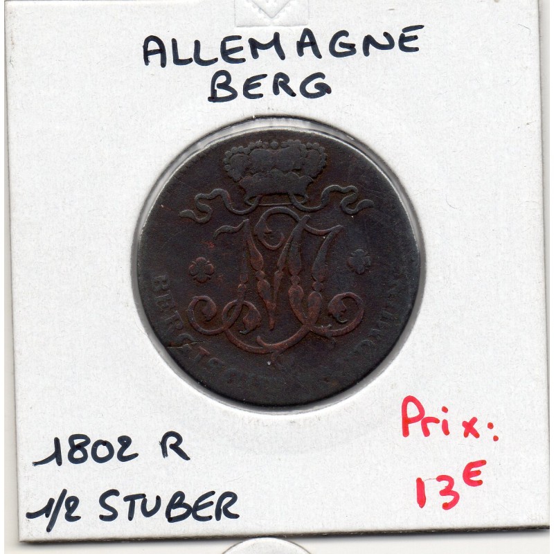 Berg 1/2 Stuber 1802 TB KM 2 pièce de monnaie