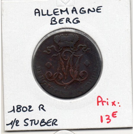 Berg 1/2 Stuber 1802 TB KM 2 pièce de monnaie