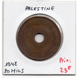 Palestine 20 Mils 1942, TTB, KM 5a pièce de monnaie